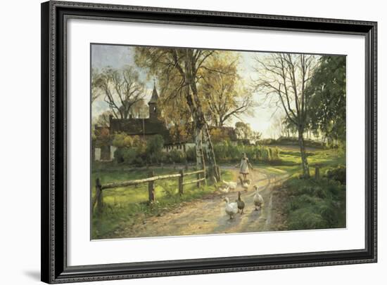 The Goose Girl-Peder Mork Monsted-Framed Premium Giclee Print