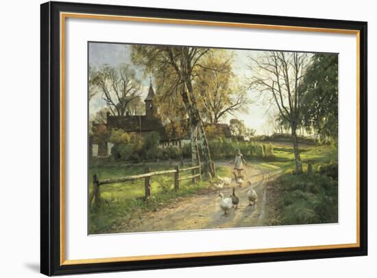 The Goose Girl-Peder Mork Monsted-Framed Premium Giclee Print