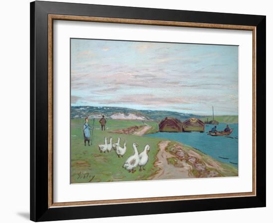 The Goose Girl-Alfred Sisley-Framed Giclee Print