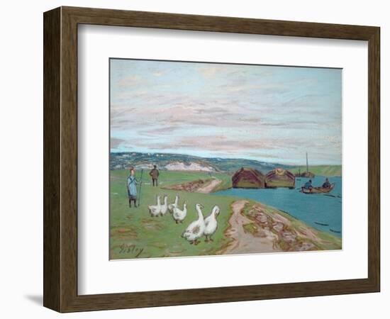 The Goose Girl-Alfred Sisley-Framed Giclee Print