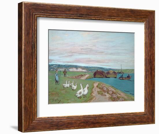 The Goose Girl-Alfred Sisley-Framed Giclee Print