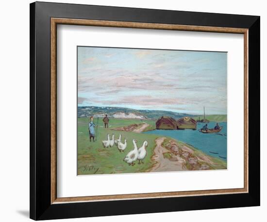 The Goose Girl-Alfred Sisley-Framed Giclee Print