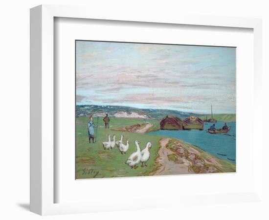 The Goose Girl-Alfred Sisley-Framed Giclee Print