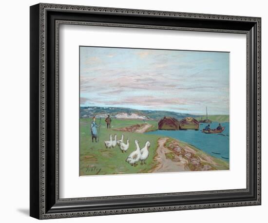 The Goose Girl-Alfred Sisley-Framed Giclee Print