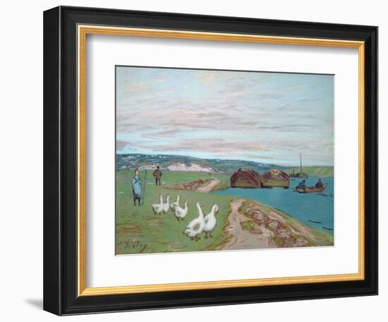 The Goose Girl-Alfred Sisley-Framed Giclee Print