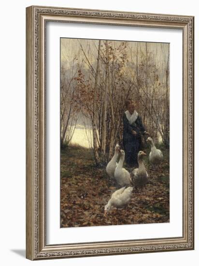 The Goose Maiden-Brittany, 1881-Alfred Edward Emslie-Framed Giclee Print