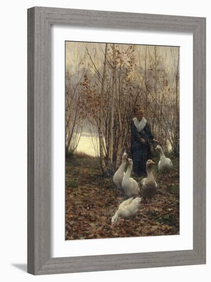 The Goose Maiden-Brittany, 1881-Alfred Edward Emslie-Framed Giclee Print