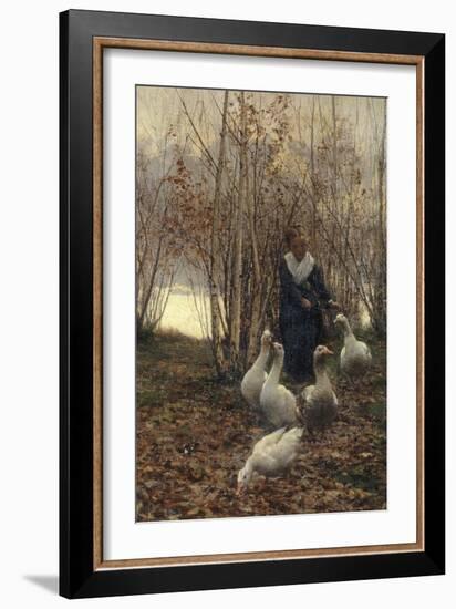 The Goose Maiden-Brittany, 1881-Alfred Edward Emslie-Framed Giclee Print