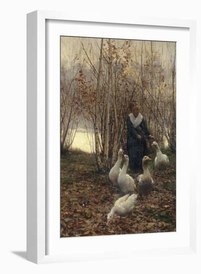 The Goose Maiden-Brittany, 1881-Alfred Edward Emslie-Framed Giclee Print