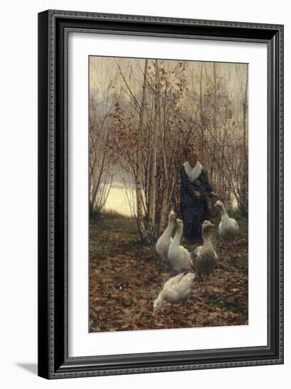 The Goose Maiden-Brittany, 1881-Alfred Edward Emslie-Framed Giclee Print