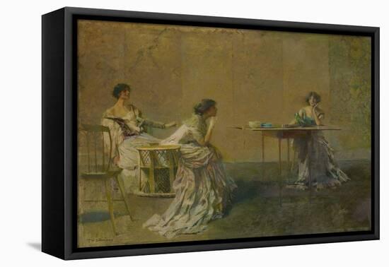 The Gossip, C.1907 (Oil on Panel)-Thomas Wilmer Dewing-Framed Premier Image Canvas