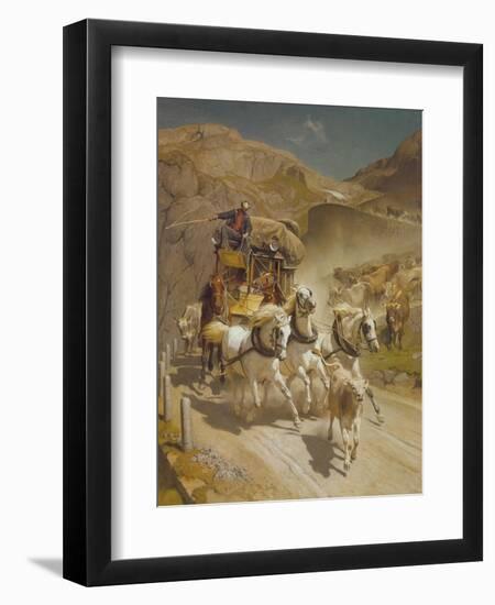 The Gotthard Pass Post Coach, 1873-Rudolf Koller-Framed Giclee Print