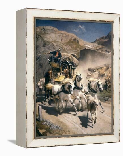 The Gotthard Post-Rudolf Koller-Framed Stretched Canvas