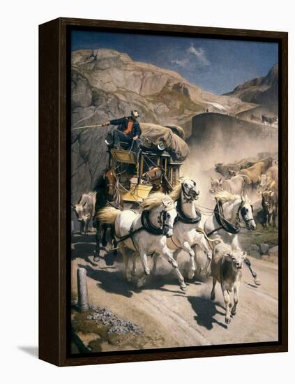 The Gotthard Post-Rudolf Koller-Framed Stretched Canvas