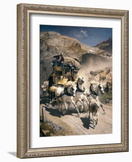 The Gotthard Post-Rudolf Koller-Framed Art Print