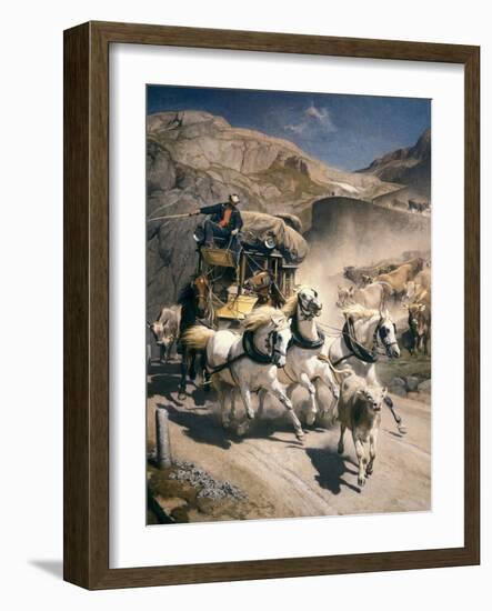 The Gotthard Post-Rudolf Koller-Framed Art Print