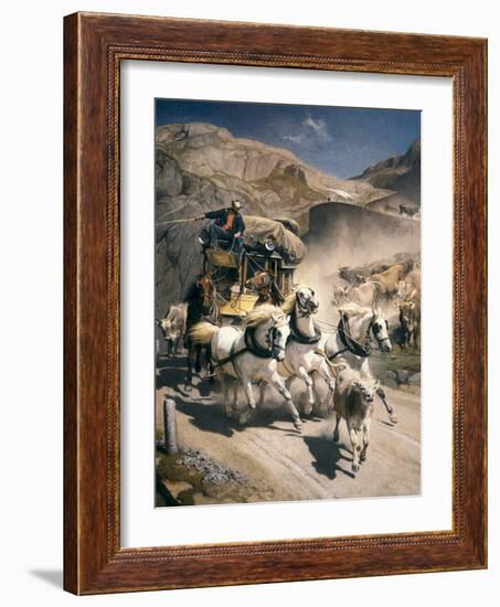 The Gotthard Post-Rudolf Koller-Framed Art Print