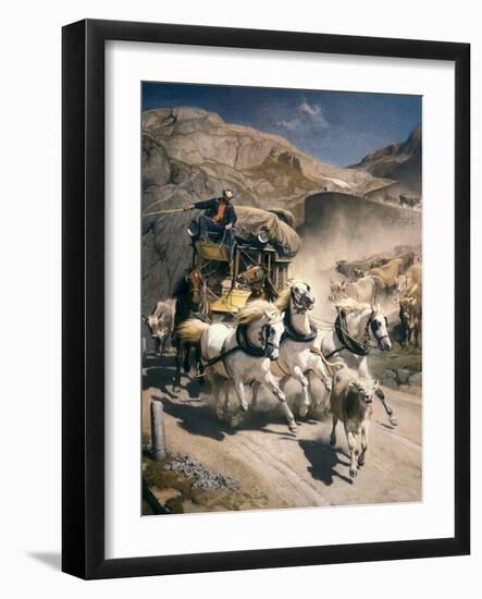 The Gotthard Post-Rudolf Koller-Framed Art Print