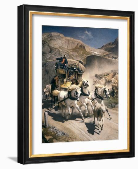 The Gotthard Post-Rudolf Koller-Framed Art Print