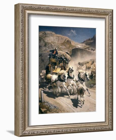 The Gotthard Post-Rudolf Koller-Framed Premium Giclee Print