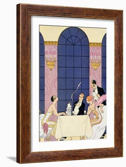 The Gourmands, 1920-30-Georges Barbier-Framed Giclee Print