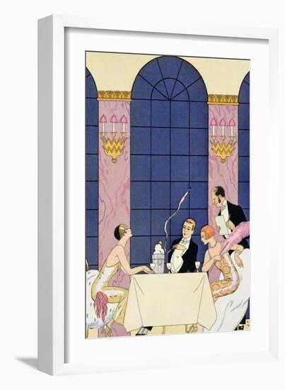 The Gourmands, 1920-30-Georges Barbier-Framed Giclee Print