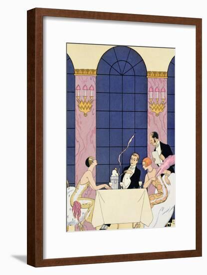 The Gourmands, 1920-30-Georges Barbier-Framed Giclee Print