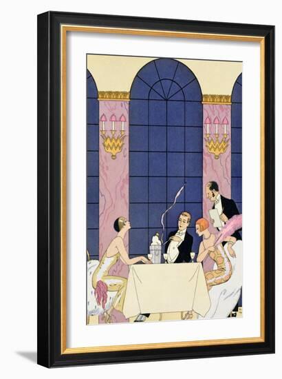 The Gourmands, 1920-30-Georges Barbier-Framed Giclee Print