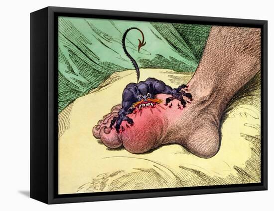 The Gout, Published by Hannah Humphrey in 1799-James Gillray-Framed Premier Image Canvas