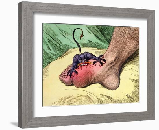 The Gout, Published by Hannah Humphrey in 1799-James Gillray-Framed Giclee Print