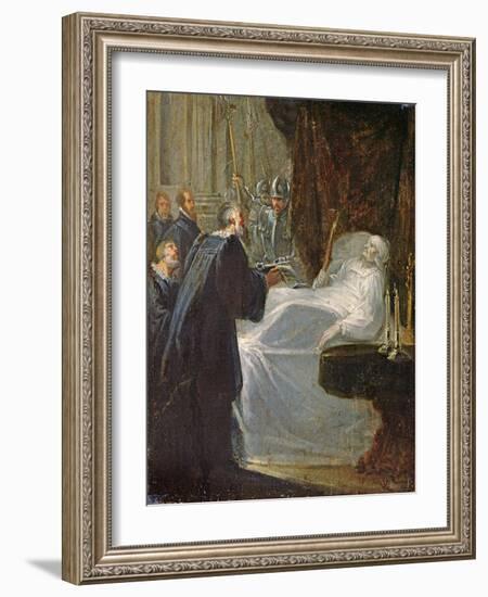 The Governor of Chateauneuf-De-Randon in Gevaudan Giving the Keys to the Town to Bertrand Du Guescl-French School-Framed Giclee Print