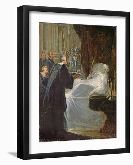 The Governor of Chateauneuf-De-Randon in Gevaudan Giving the Keys to the Town to Bertrand Du Guescl-French School-Framed Giclee Print