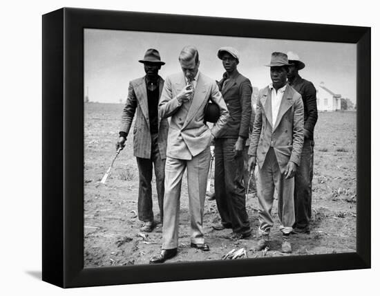 The Governor of the Bahamas Duke of Windsor Visiting with Bahamian Farm Laborers During WWII-Peter Stackpole-Framed Premier Image Canvas