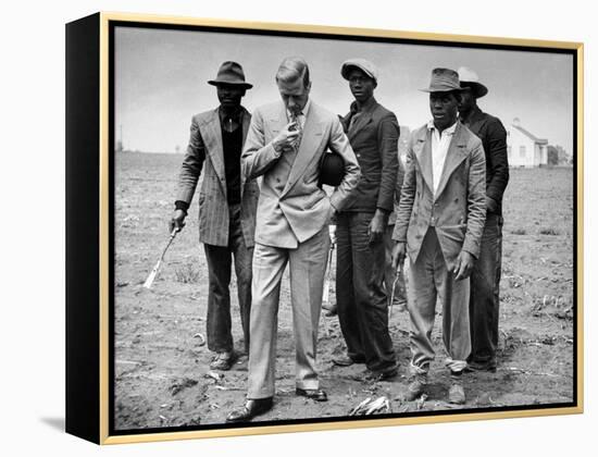 The Governor of the Bahamas Duke of Windsor Visiting with Bahamian Farm Laborers During WWII-Peter Stackpole-Framed Premier Image Canvas