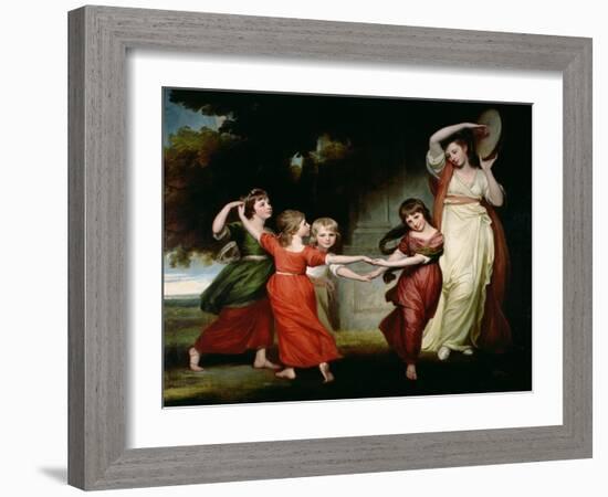 The Gower Family, c.1776-77-George Romney-Framed Giclee Print