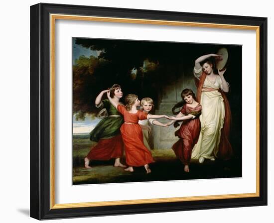 The Gower Family, c.1776-77-George Romney-Framed Giclee Print