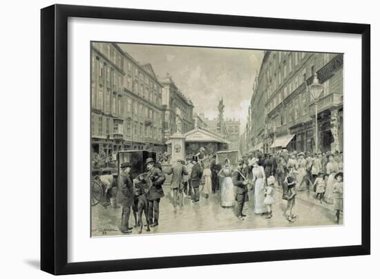 The " Graben", central square in downtown Vienna. In the background the plague column 1888.-Wilhelm Gause-Framed Giclee Print