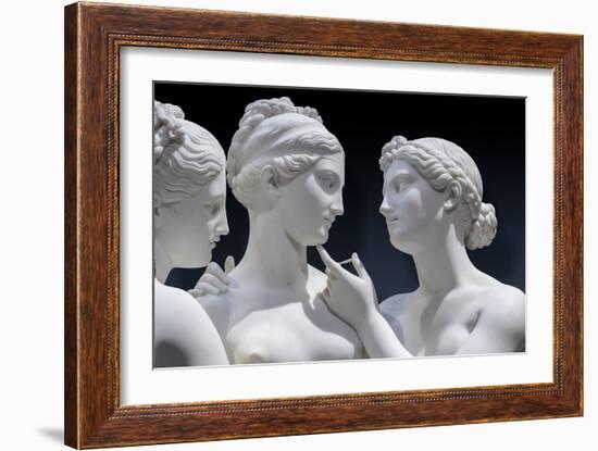 The Graces and Cupid, Detail of the Embrace, and Faces and Gazes, 1820-22 (Carrara Marble)-Bertel Thorvaldsen-Framed Giclee Print