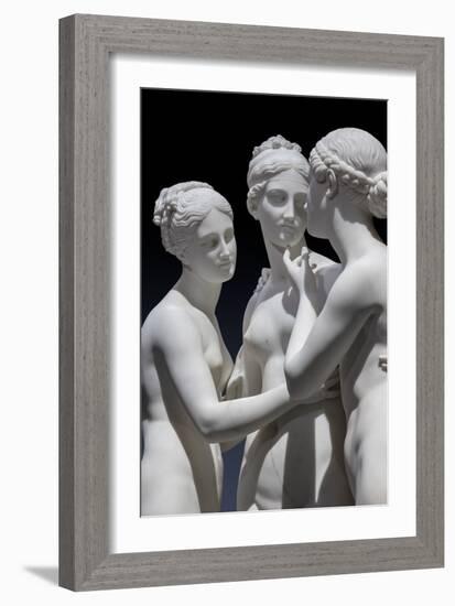 The Graces and Cupid, Detail of the Embrace, and Faces and Gazes, 1820-22 (Carrara Marble)-Bertel Thorvaldsen-Framed Giclee Print