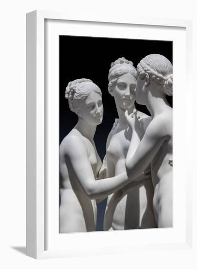 The Graces and Cupid, Detail of the Embrace, and Faces and Gazes, 1820-22 (Carrara Marble)-Bertel Thorvaldsen-Framed Giclee Print