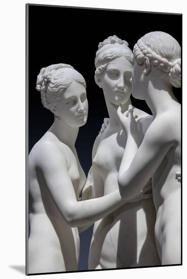 The Graces and Cupid, Detail of the Embrace, and Faces and Gazes, 1820-22 (Carrara Marble)-Bertel Thorvaldsen-Mounted Giclee Print