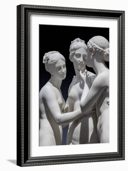 The Graces and Cupid, Detail of the Embrace, and Faces and Gazes, 1820-22 (Carrara Marble)-Bertel Thorvaldsen-Framed Giclee Print