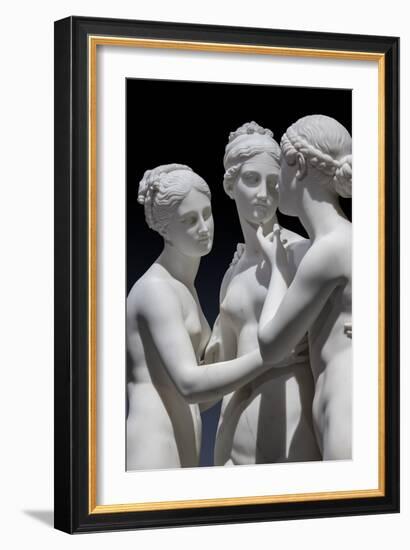 The Graces and Cupid, Detail of the Embrace, and Faces and Gazes, 1820-22 (Carrara Marble)-Bertel Thorvaldsen-Framed Giclee Print