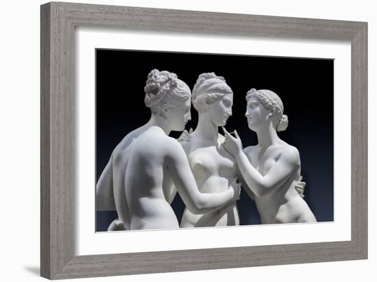 The Graces and Cupid, Detail of the Embrace, and Faces and Gazes, 1820-22 (Carrara Marble)-Bertel Thorvaldsen-Framed Giclee Print