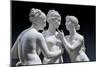 The Graces and Cupid, Detail of the Embrace, and Faces and Gazes, 1820-22 (Carrara Marble)-Bertel Thorvaldsen-Mounted Giclee Print