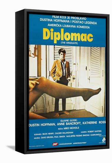 The Graduate, (aka Diplomac), Yugoslavian poster, Dustin Hoffman, 1967-null-Framed Stretched Canvas