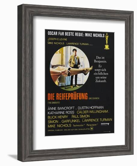 The Graduate (Die Reifeprufung), German poster, Dustin Hoffman, 1967-null-Framed Art Print