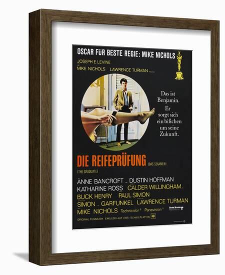 The Graduate (Die Reifeprufung), German poster, Dustin Hoffman, 1967-null-Framed Art Print