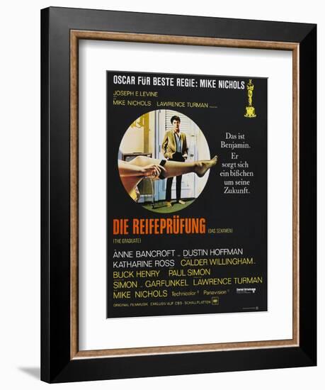 The Graduate (Die Reifeprufung), German poster, Dustin Hoffman, 1967-null-Framed Art Print