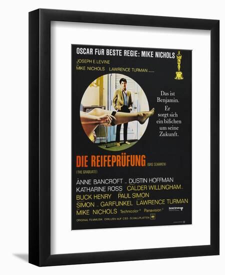 The Graduate (Die Reifeprufung), German poster, Dustin Hoffman, 1967-null-Framed Art Print